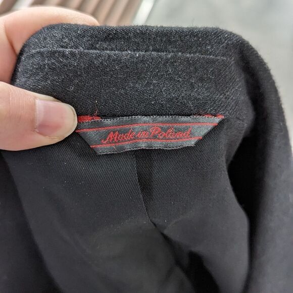 Savile Row Size 42R Macy's Men's Store Black 100% Wool Two Button Blazer - Picture 8 of 11